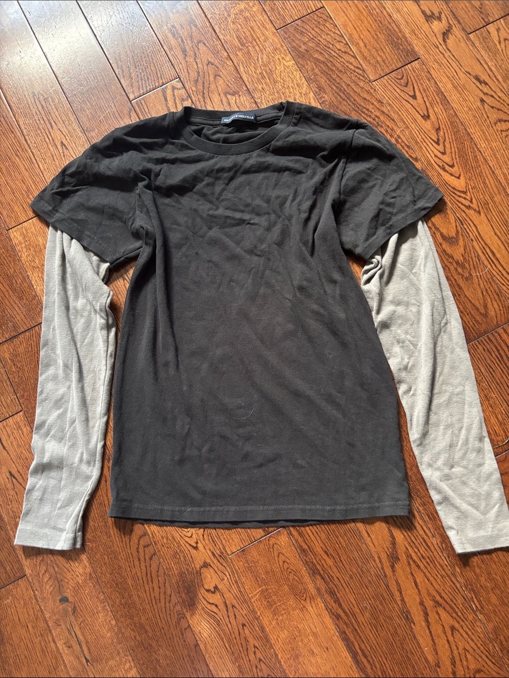 Brandy Melville Black Tee with Gray Long Sleeves